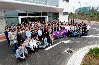Group photo of all SBS members outside the Lo Kwee-Seong Integrated Biomedical Sciences Building